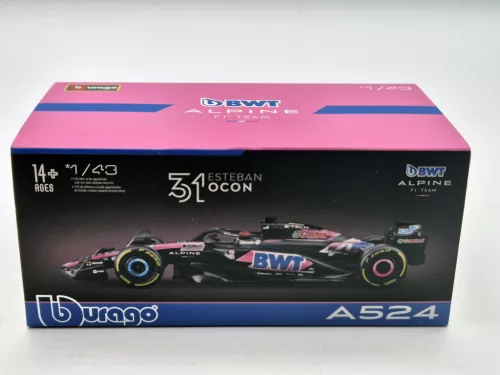 BWT Racing Alpine A524 F1 #31 (2024) - Esteban Ocon - CU PILOT - Bburago - 1:43
