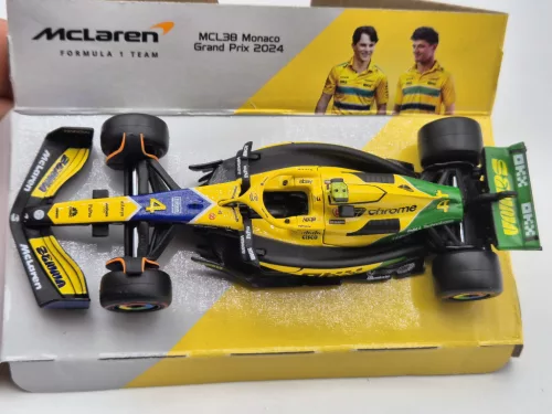 McLaren MCL38 F1 #4 (2024) - GP Monaco (30 de ani de la Senna) - Lando Norris - Bburago - 1:43