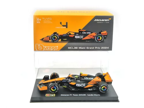McLaren MCL38 F1 #4 (2024) - Lando Norris - CU PILOT - Bburago - 1:43