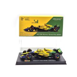   McLaren MCL38 F1 #4 (2024) - Monaco GP (30 de ani de la Senna) - Lando Norris - CU PILOT - Bburago - 1:43