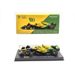   McLaren MCL38 F1 #81 (2024) - GP Monaco (30 de ani de la Senna) - Oscar Piastri - CU PILOT - Bburago - 1:43