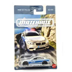 BMW F10 M5 Poliție - 02/05 - card lung - Matchbox - 1:64