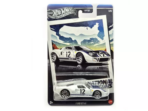 Hot Wheels Ford GT40 - Silver Series 1/5 - cu card lung - Hot Wheels - 1:64