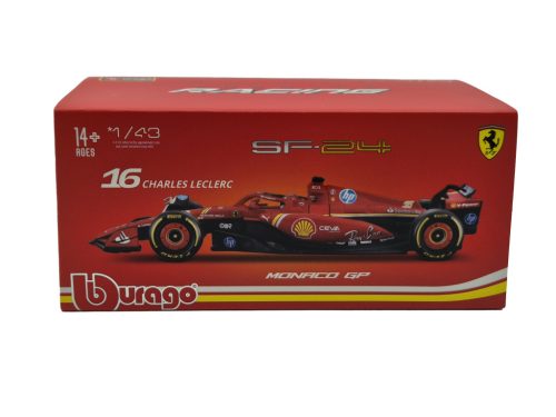 Ferrari SF-24 F1 #16 (2024) - Câștigător Monaco GP - Charles Leclerc - CU PILOT - Bburago - 1:43