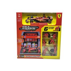   Ferrari Pit Stop - dioramă box - SF-24 F1 #55 (2024) - Carlos Sainz - cu mecanici - Bburago - 1:43