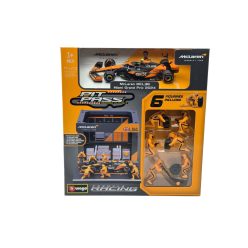   McLaren Pit Stop - dioramă box - MCL38 F1 #4 (2024) - Lando Norris - cu mecanici - Bburago - 1:43