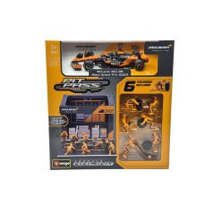   McLaren Pit Stop - dioramă box - MCL38 F1 #81 (2024) - Oscar Piastri - cu mecanici - Bburago - 1:43