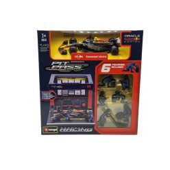  Red Bull Pit-Stop dioramă - RB20 F1 #11 (2023) - Sergio Pérez - cu mecanici - Bburago - 1:43