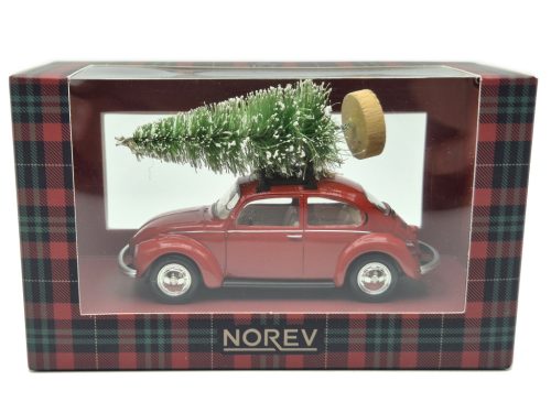 Volkswagen VW Beetle (Broscuță) – cu brad – ediție de Crăciun în cutie decorativă – Norev – 1:43