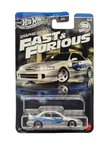Hot Wheels Graphic Remix - Fast and Furious - 2 Fast 2 Furious 5/5 - Custom Acura Integra Sedan GSR - Hot Wheels - 1:64