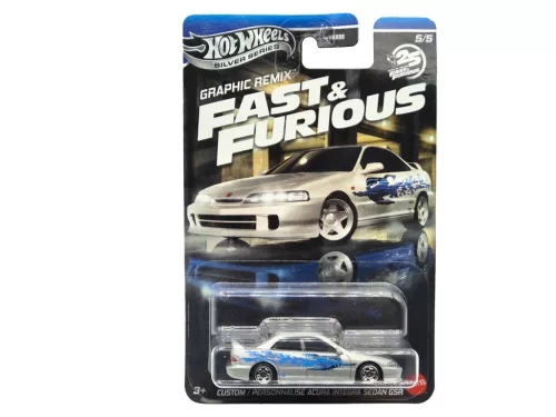 Hot Wheels Graphic Remix - Fast and Furious - 2 Fast 2 Furious 5/5 - Custom Acura Integra Sedan GSR - Hot Wheels - 1:64