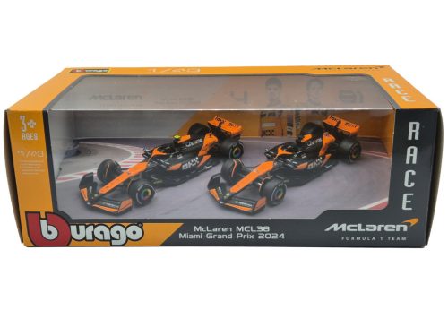 Set McLaren MCL38 F1 (2024) – #4 Lando Norris – #81 Oscar Piastri – Bburago – 1:43