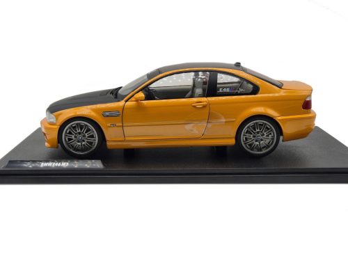 BMW E46 M3 Coupé (2000) – portocaliu / negru – Solido – 1:18 1/18 model auto