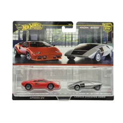   Hot Wheels Premium - Duo Pack - Lamborghini Countach LP5000 QV - Lancia Stratos Zero - Hot Wheels - 1:64