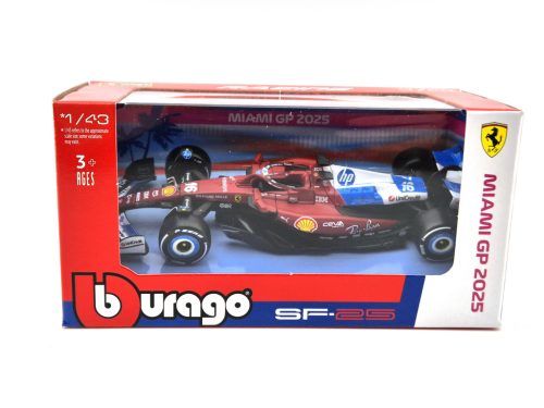 Ferrari SF-25 Team Scuderia F1 #16 (2025) - Miami GP - Charles Leclerc - Bburago - model auto 1:43