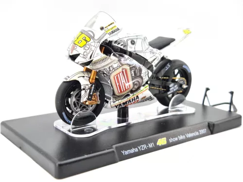 MotoGP - Yamaha YZR-M1 #46 (2007) show bike Valencia - Valentino Rossi - Edicola - 1:18 model motocicletă