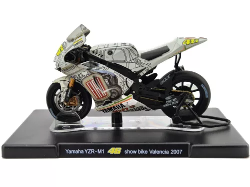 MotoGP - Yamaha YZR-M1 #46 (2007) show bike Valencia - Valentino Rossi - Edicola - 1:18 model motocicletă
