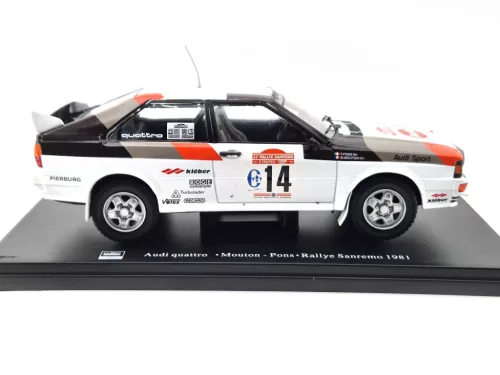 Audi Quattro A1 #14 (1981) - San Remo Rally - Michele Mouton - Fabrizia Pons - Edicola - 1:24