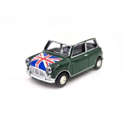   Mini Cooper S (1964) - verde migdală, decor steag - Norev - 1:54 model auto 