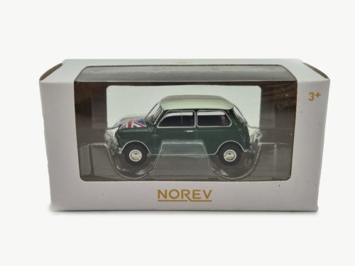 Mini Cooper S (1964) - verde migdală, decor steag - Norev - 1:54 model auto 