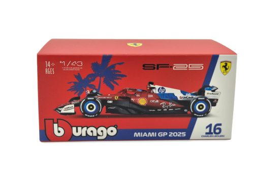Ferrari SF-25 Team Scuderia F1 #16 (2025) - Miami GP - Charles Leclerc - CU PILOT - Bburago - 1:43 model auto